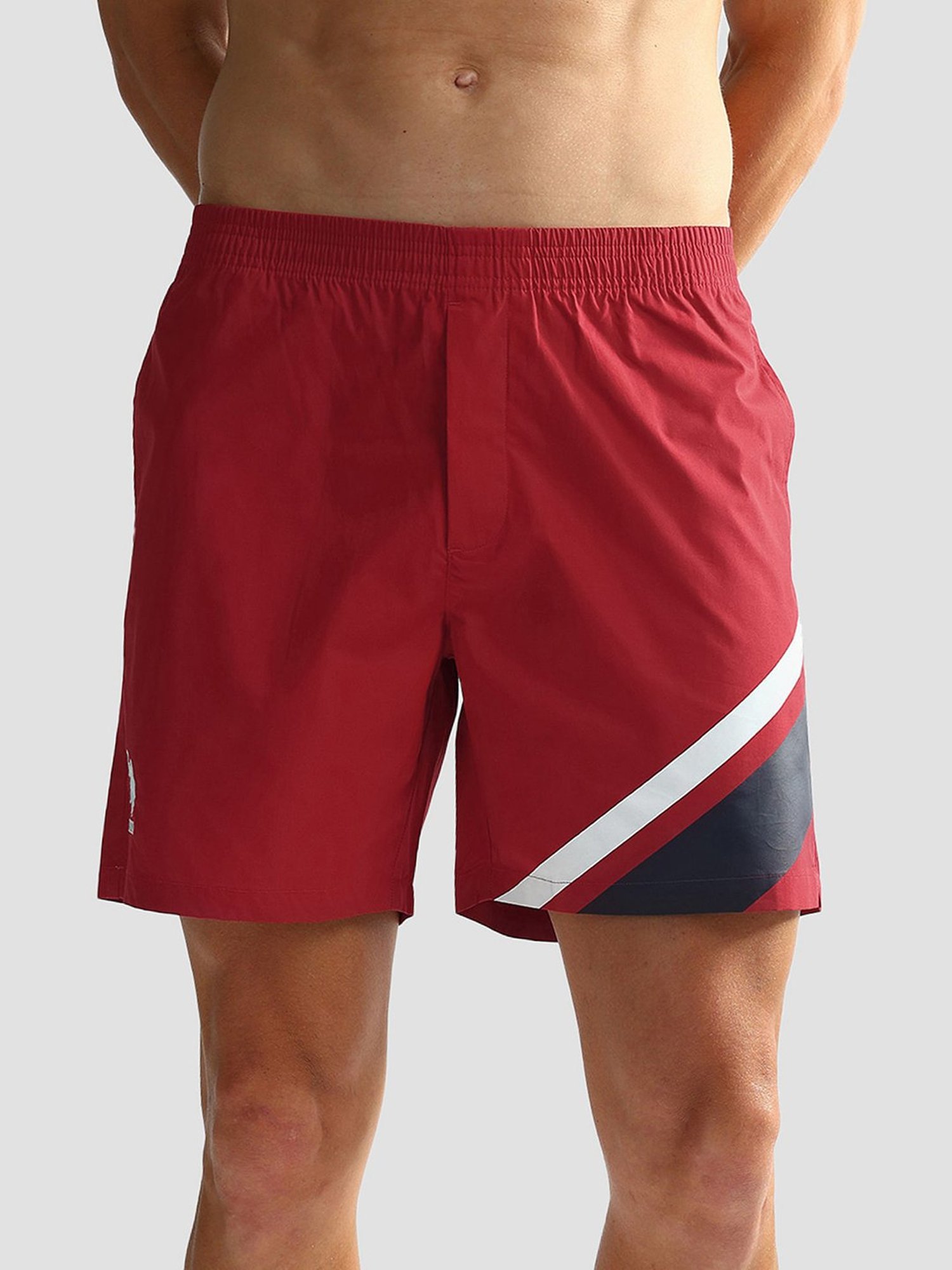 Crimsoune Club White Cotton Regular Fit Printed Lounge Shorts