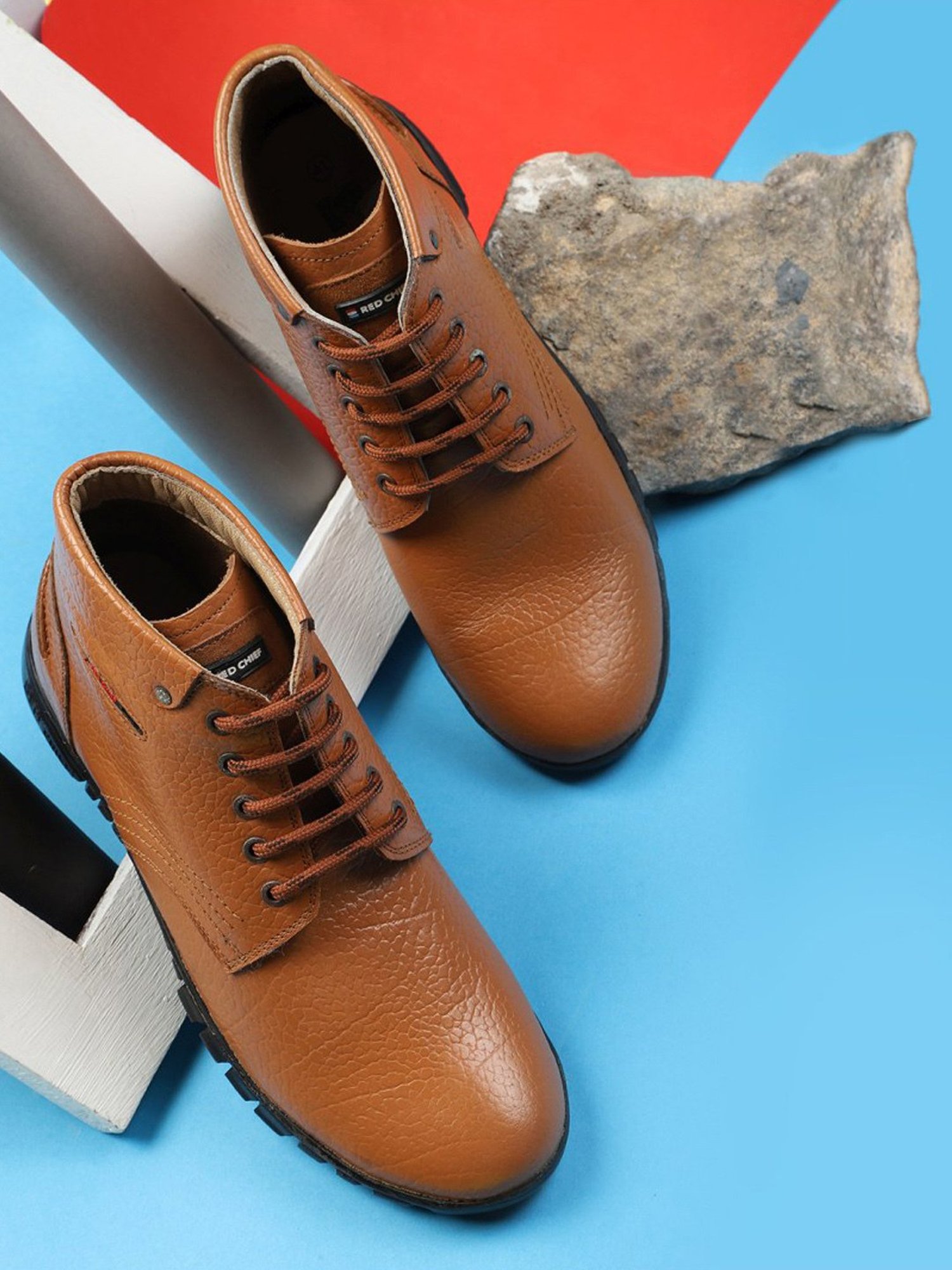 Red Chief Men's Tan Derby Boots
