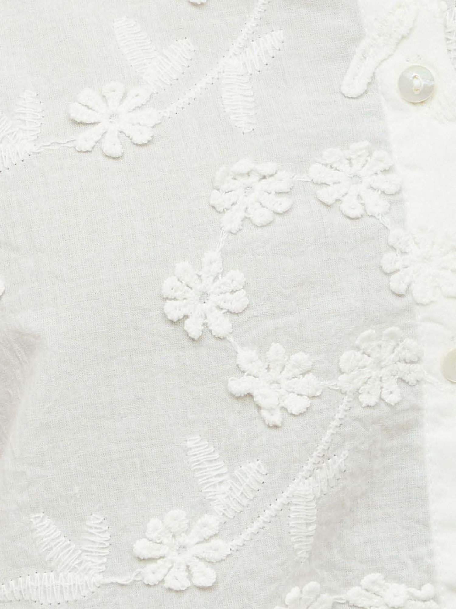 Colour Me by Melange White Cotton Embroidered Shirt