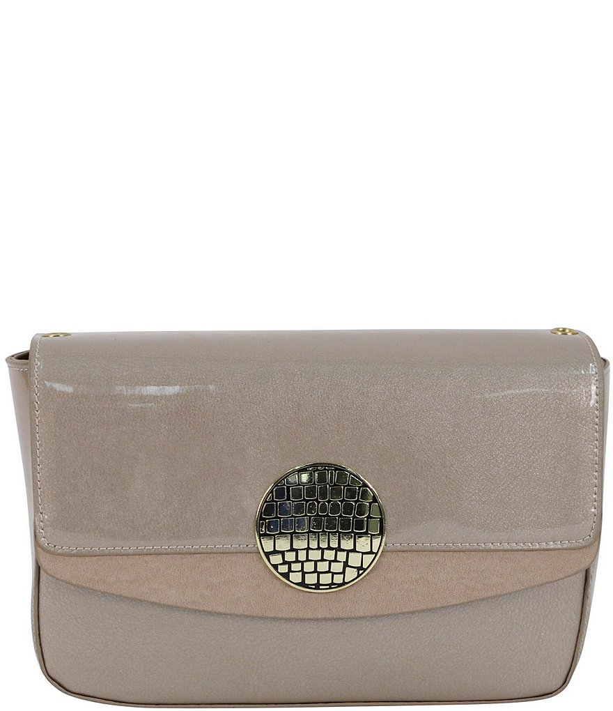 J. Renee 10500 Pearlized Patent Convertible Flap Shoulder Bag