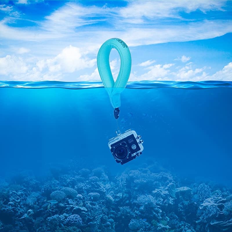 Waterproof Camera Float 2Pack  Floating Strap for Waterproof Underwater Camera Camcorders Phones Waterproof Float Floating Hand Grip Blue