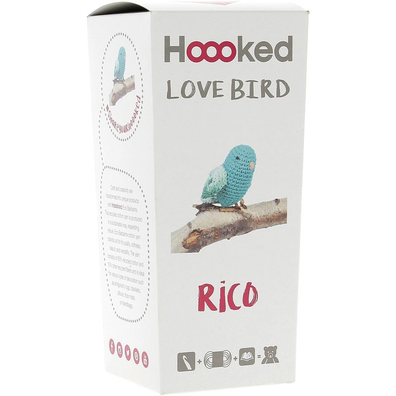 Hoooked Love Bird Yarn Kit W/Eco Barbante Yarn-Turquoise