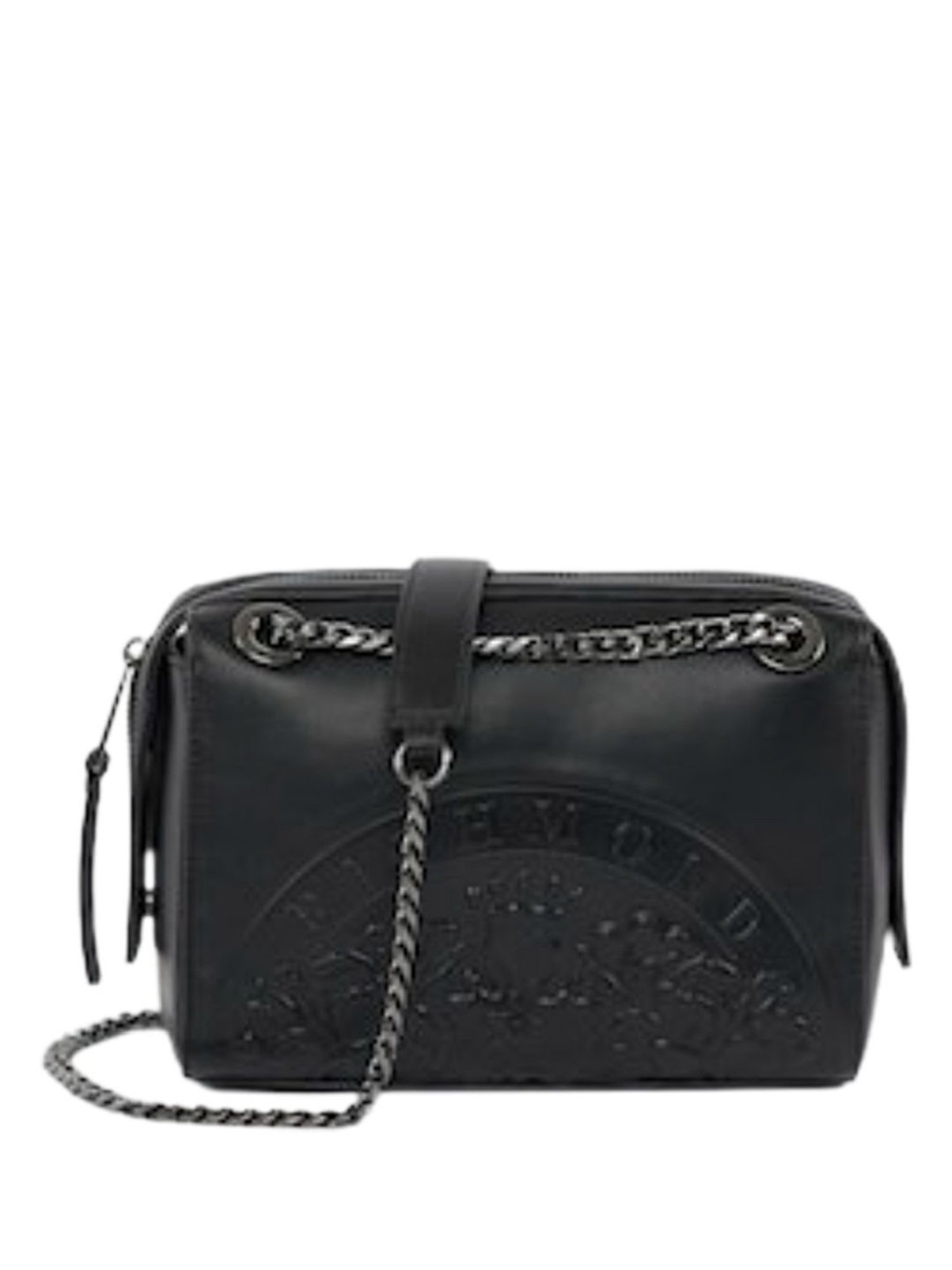 John Richmond Black Treman Textured Small Shoulder Bag