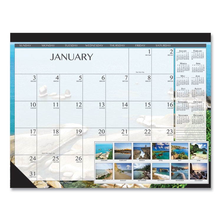 House of Doolittle Earthscapes Seascapes Desk Pad Calendar 18.5 x 13 2021 1386