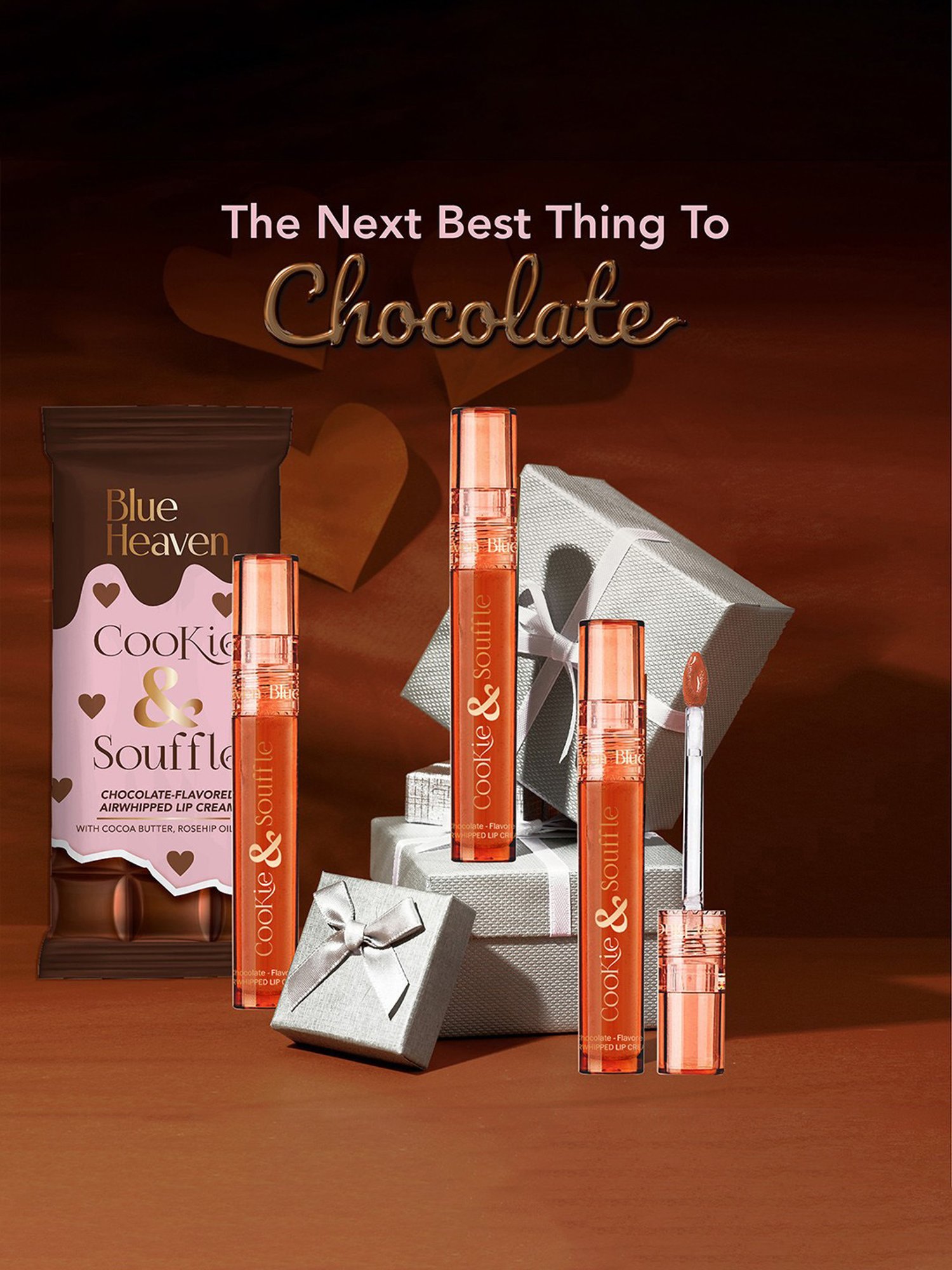 Blue Heaven Cookie & Souffle Chocolate - Flavored Airwhipped Lip Cream Sunset Ganache - 3.2 ml