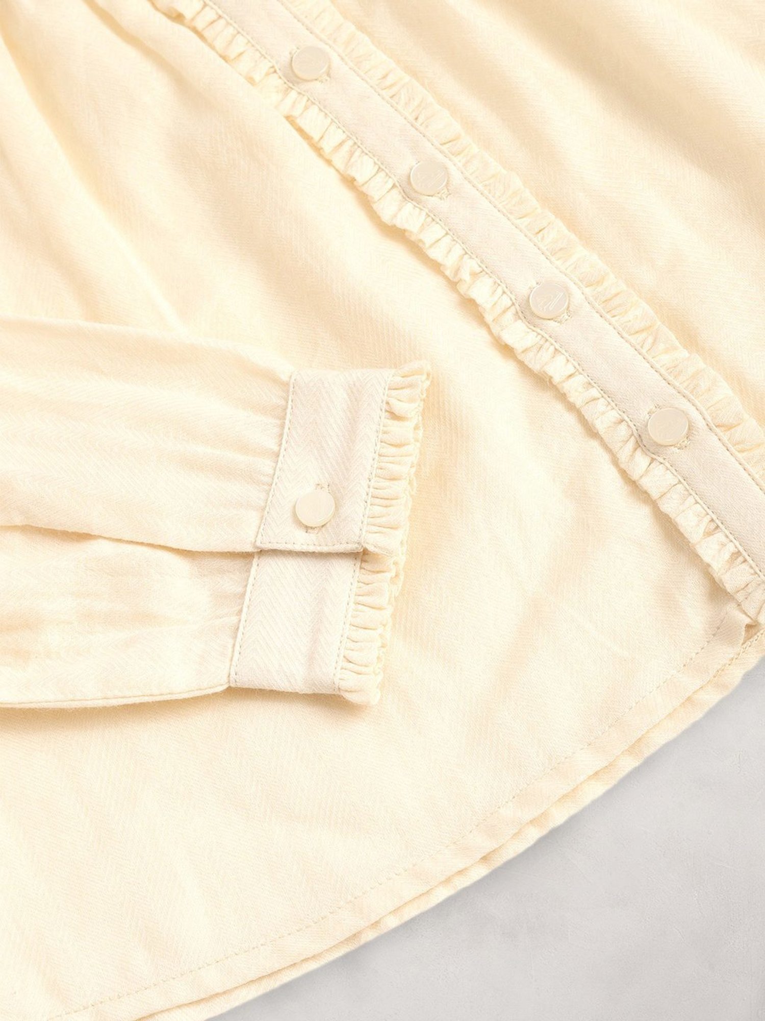 Cherry Crumble By Nitt Hyman Kids Beige Cotton Embroidered Top