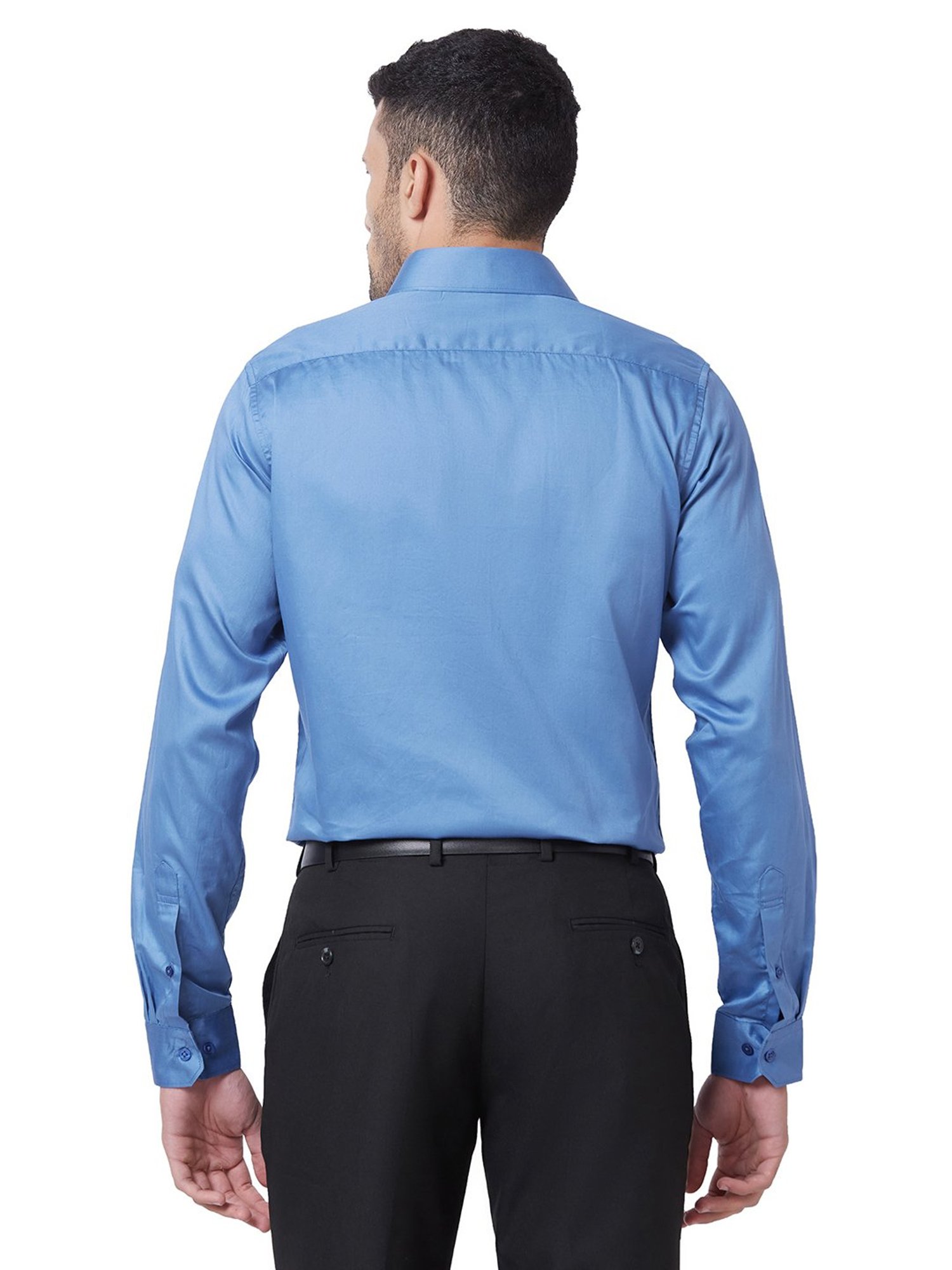 Kenneth Cole Blue Slim Fit Cotton Shirt