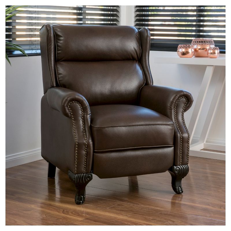 Tauris Faux Leather Recliner Club Chair Dark Brown - Christopher Knight Home