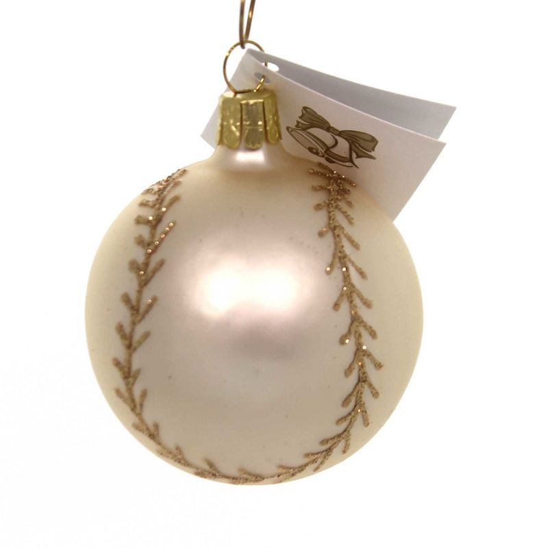 Golden Bell Collection 2.75" Baseball Gold Stitching Ornament Czech Sport  -  Tree Ornaments