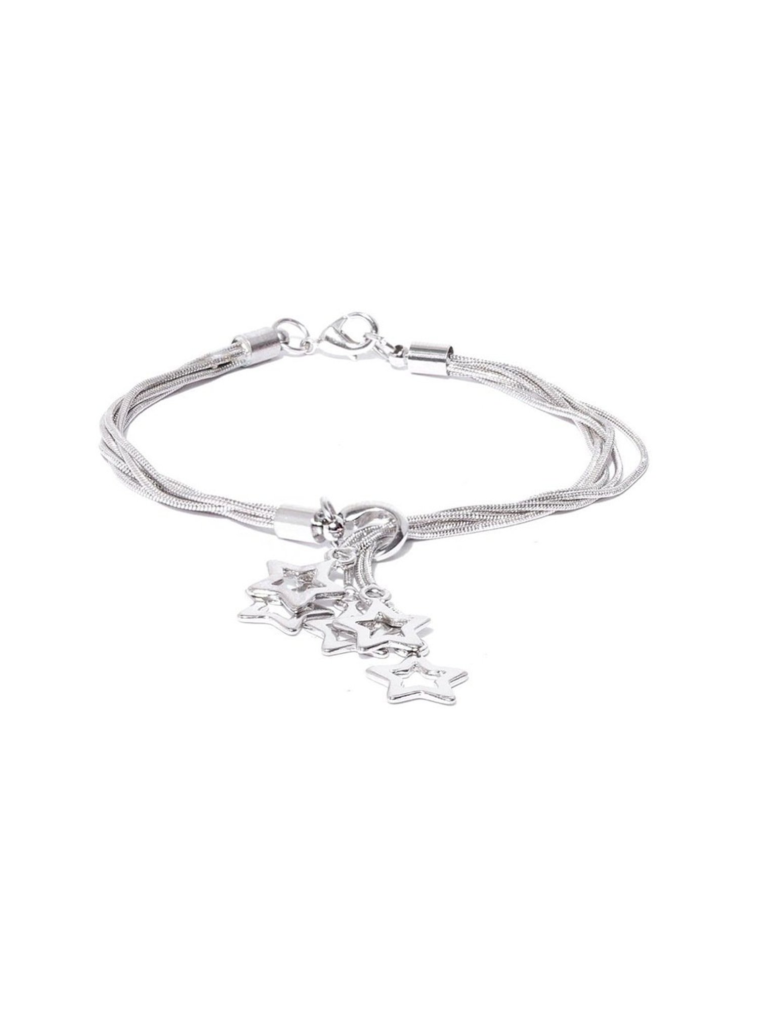 YouBella Women Silver-Plated Multistrand Charms Bracelet