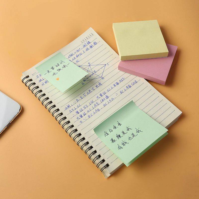 3 * 3 Inch Color Square Sticky Notes 100 Sheets Self-Stick Notepad Memo Pads Sticker Paper for Office School Home Stationery Supplies