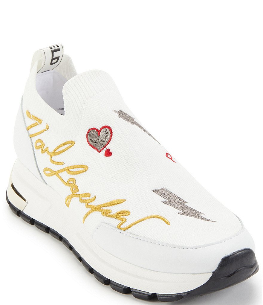 KARL LAGERFELD PARIS Miranda Logo Knit Slip-On Sneakers