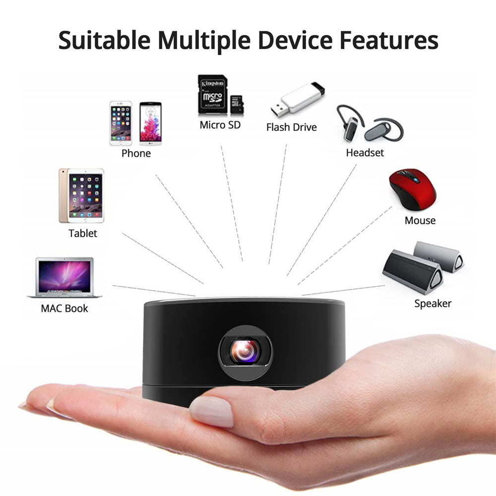 Atomicx P100B PICO Portable Mini Projector Android 7.1 Wireless WiFi Smart Projector