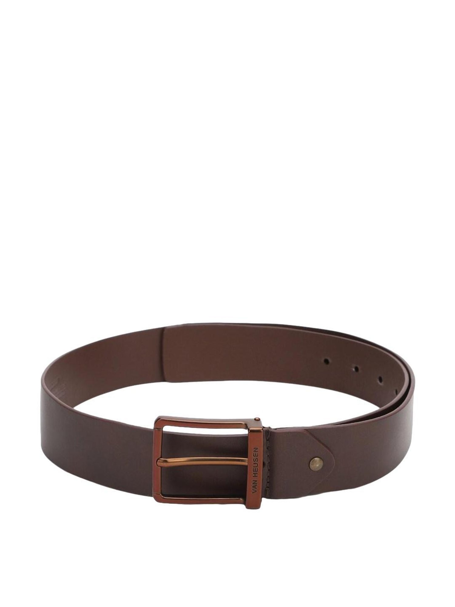 BELWABA Black Textured Formal Leather Belt for Men