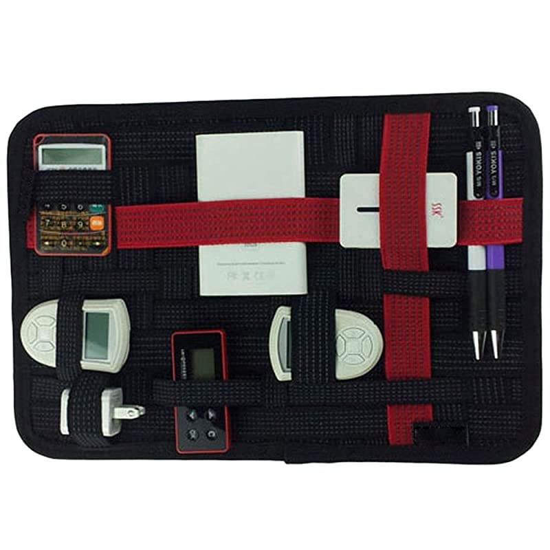 Cable Electronics Organizer Roll-Up Pouch Bags Travel Accessories Case for Cords Cosmetic Brush Portable Electronics Data Line Bag 8.66' X 7'