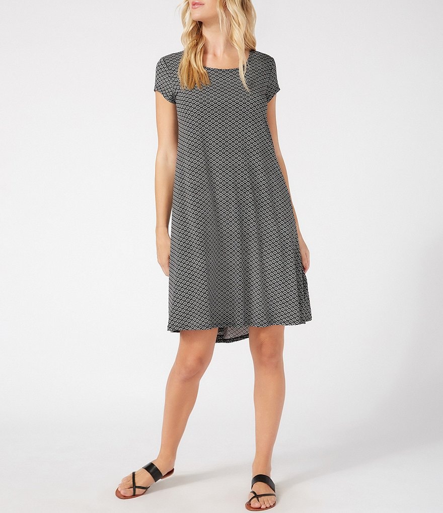 Karen Kane Cap Sleeve Printed Maggie Trapeze Dress