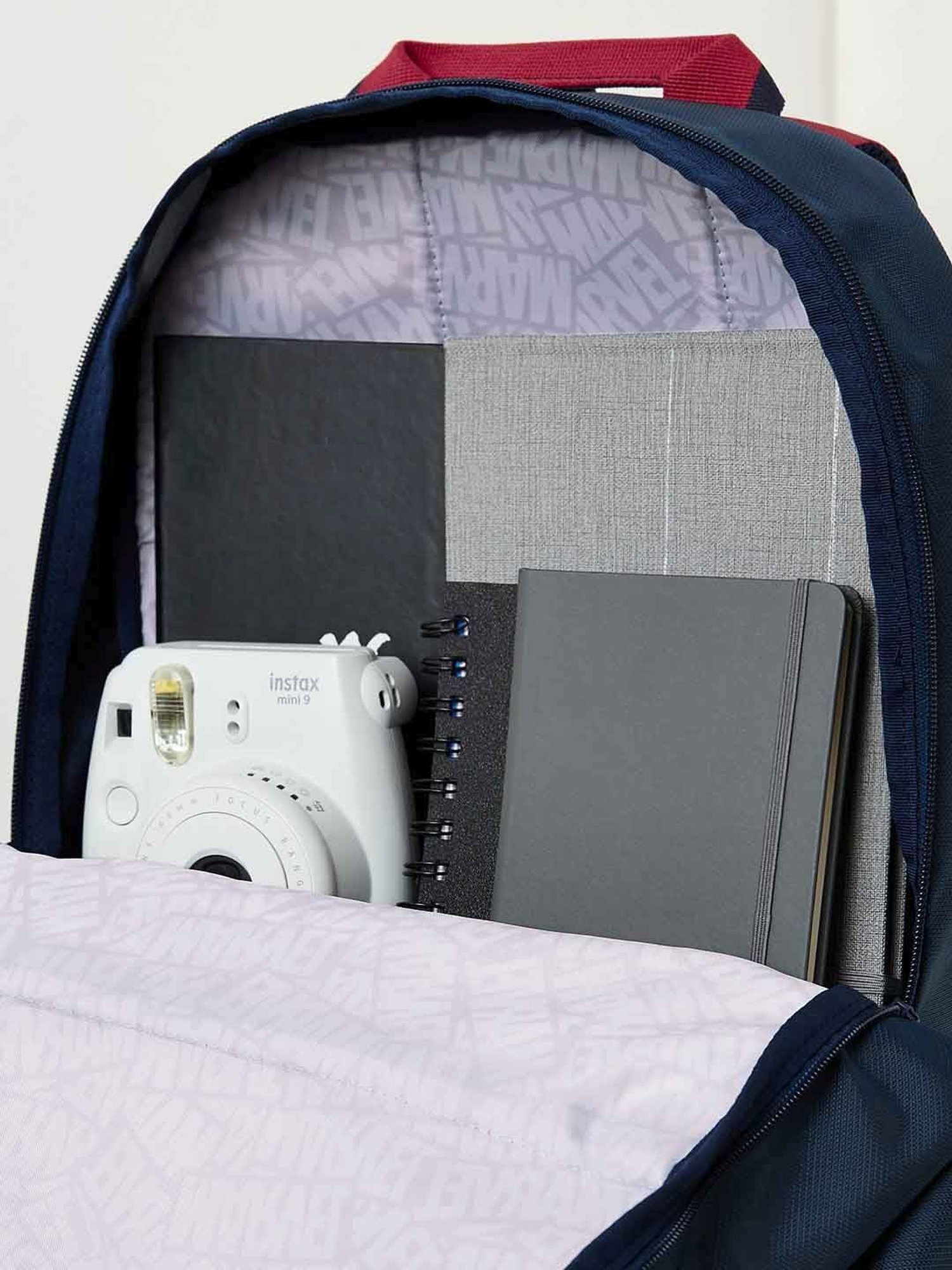 Wiki Back to School Squad 1 Red & Blue Polyester Printed Backpack - 31 Ltrs