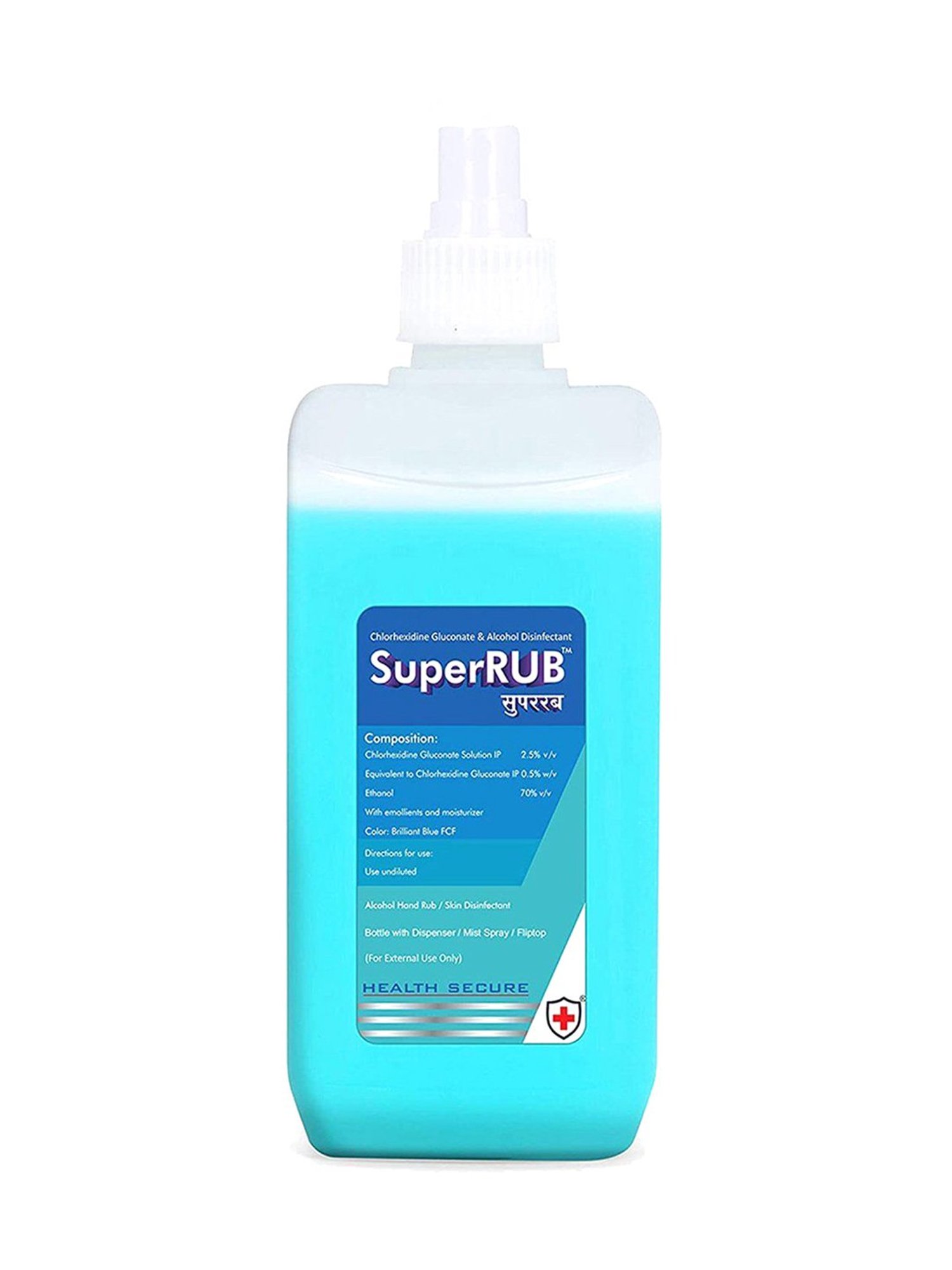 SuperRUB Alcohol Based 500ml Hand Sanitizer With Mist Spray (White)