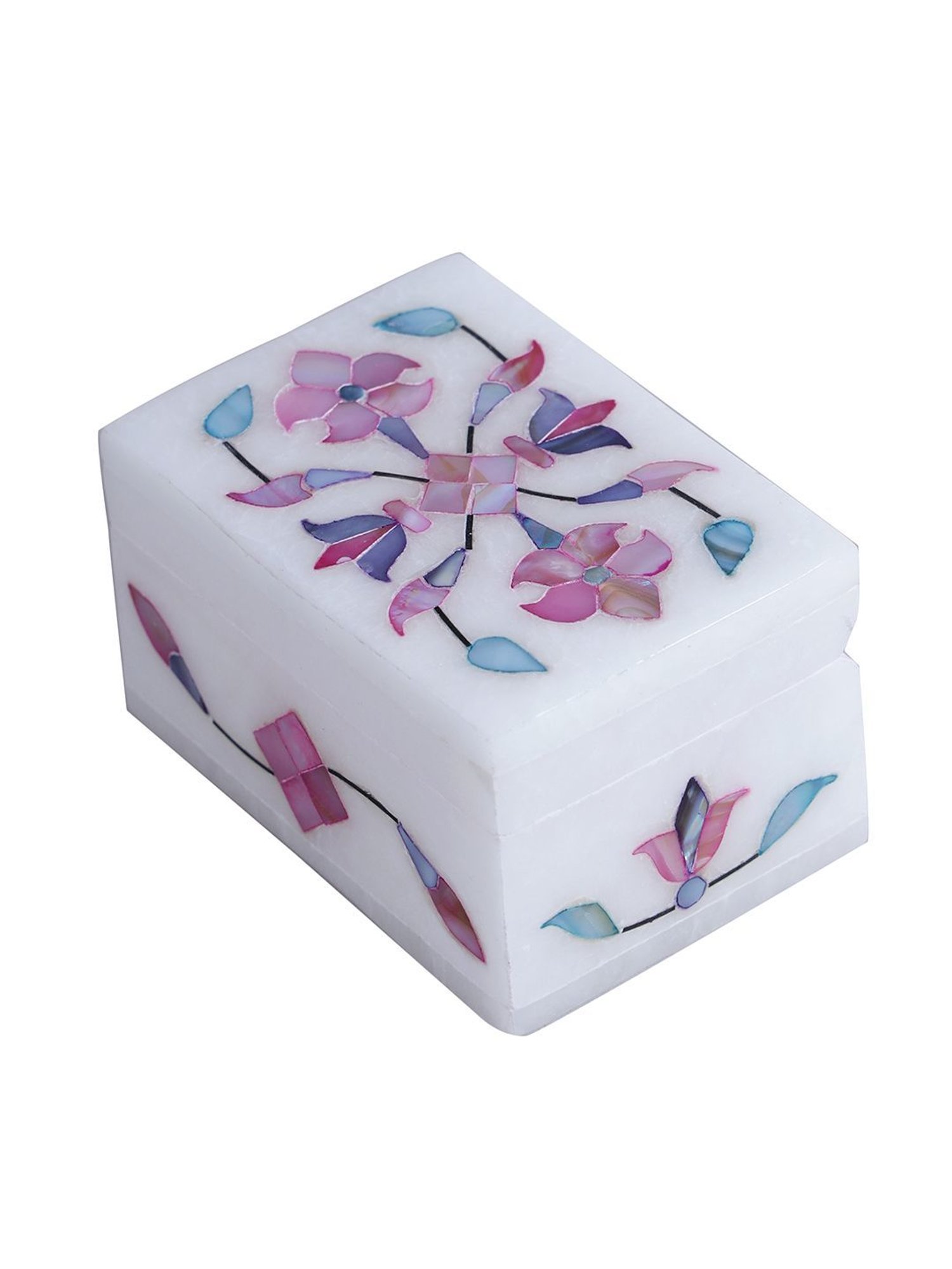 Aapno Rajasthan Pink & White Marble Jewellery Box