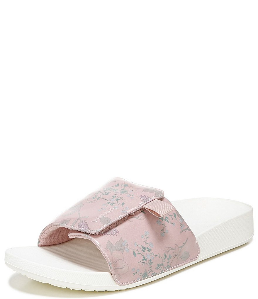Vionic Keira Floral Print Adjustable Slides
