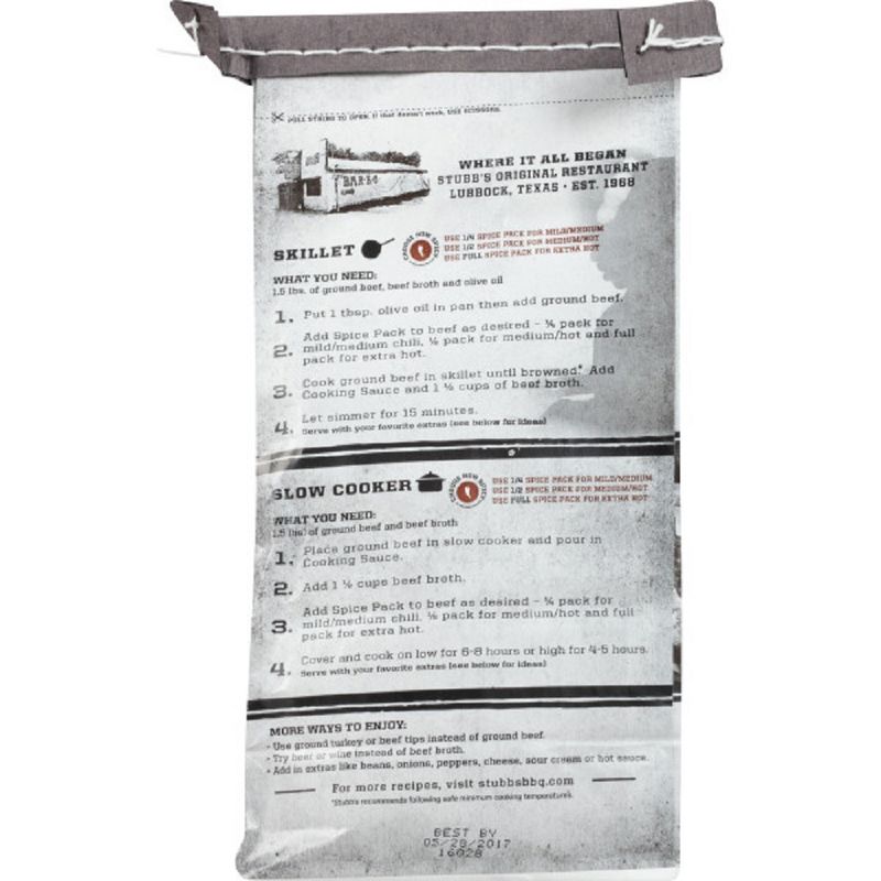 Stubb's Cookin' Sauce Chili Fixins 12oz