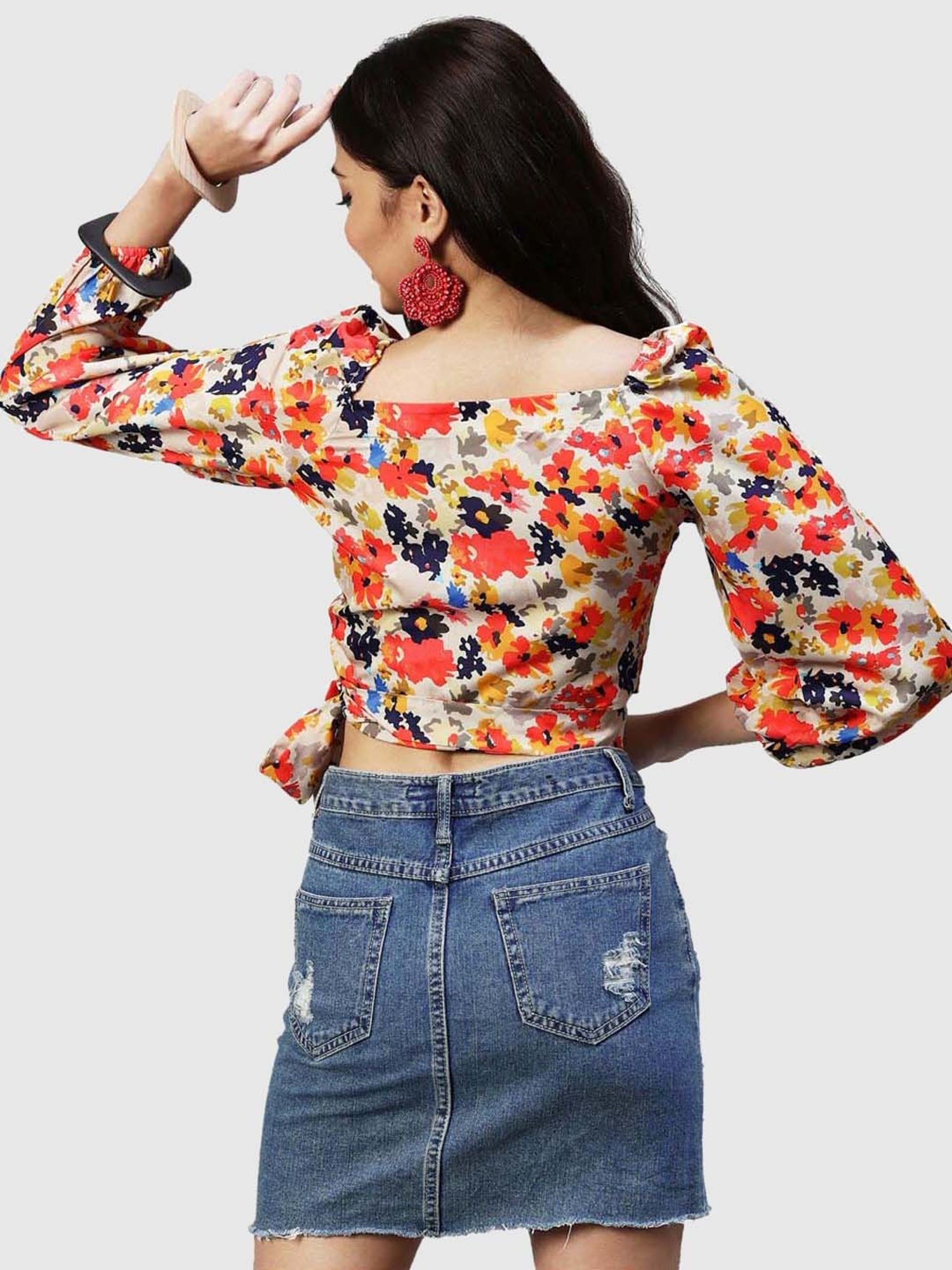 SELVIA Multicolored Printed Top