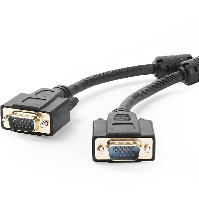 VGA to VGA Cable (3 Feet) HD15 Male to Male Monitor Cable with Ferrites