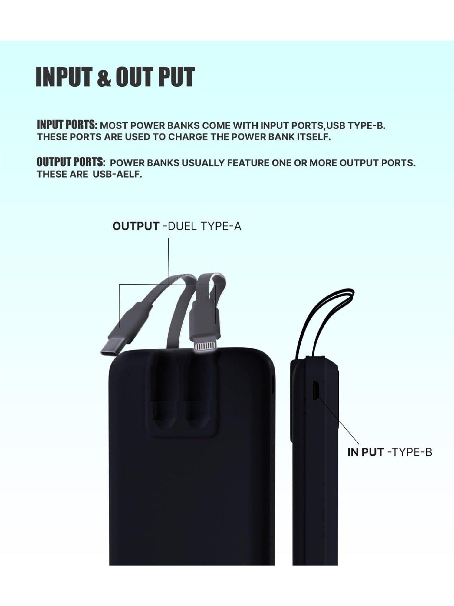 Onelife Power 11, 10000 mAh 30W Fast Charging Power Bank with PD3.0 30W for 2 USB-C Ports (Black)