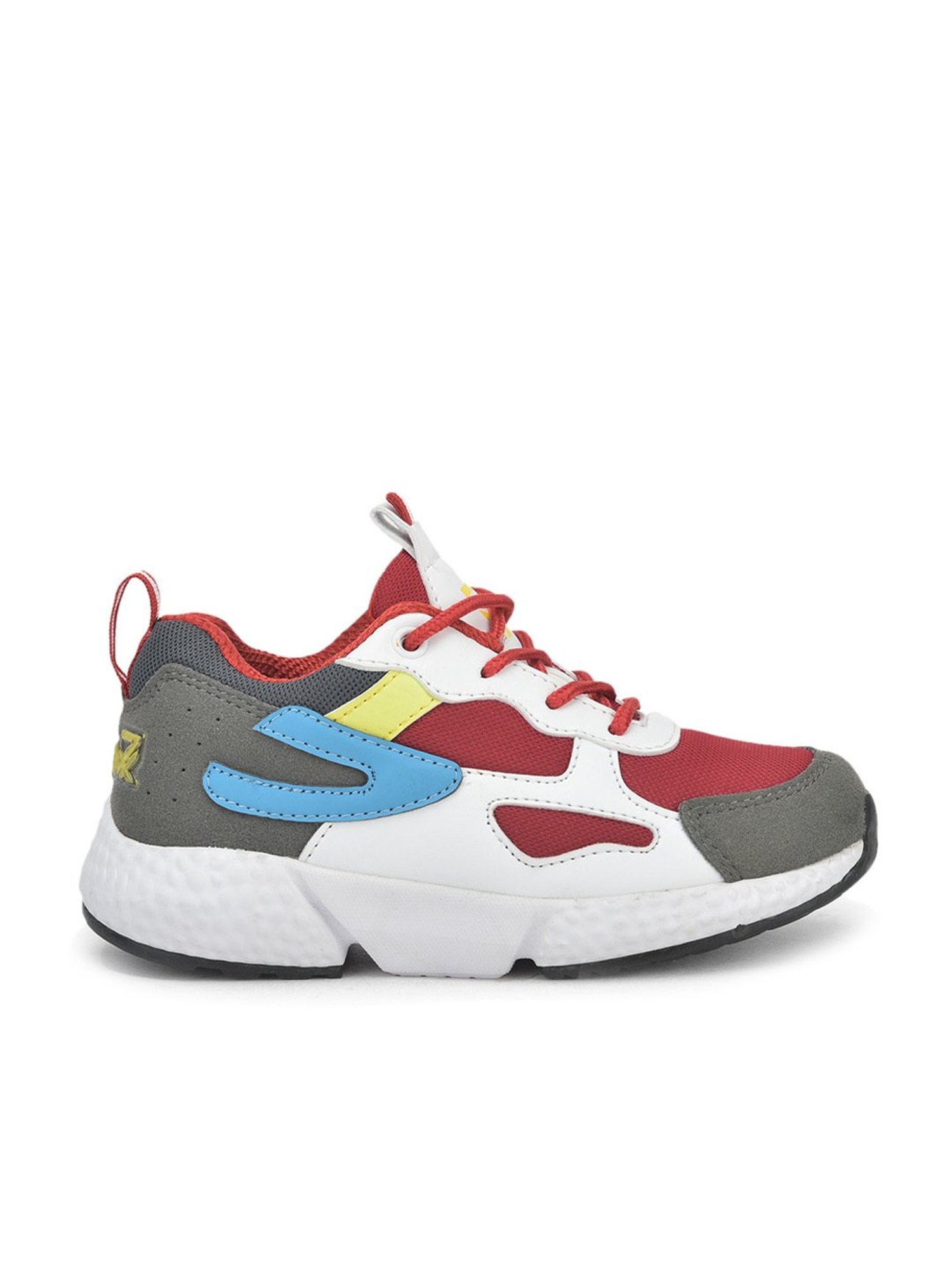 Leap7x By Liberty Kids Maroon & White Lace Up Shoes