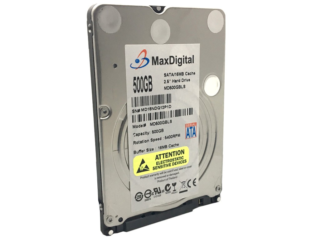 MaxDigital 500GB 5400RPM 16MB Cache SATA 6Gb/s 7mm 2.5in Notebook / Mobile Hard Drive