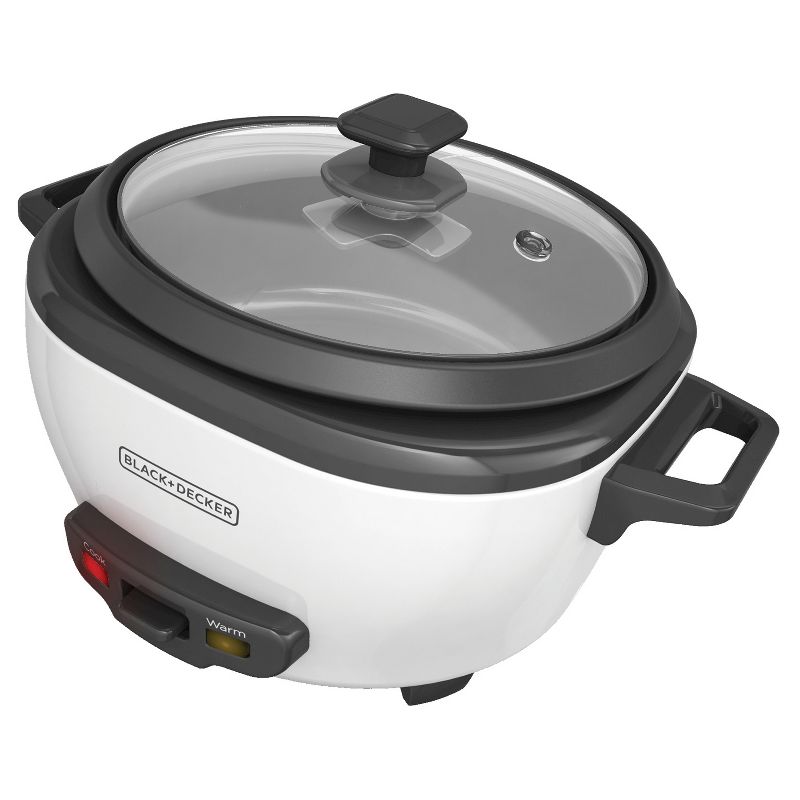 BLACK+DECKER 6-Cup Cooked/3-Cup Uncooked Rice Cooker - White RC506