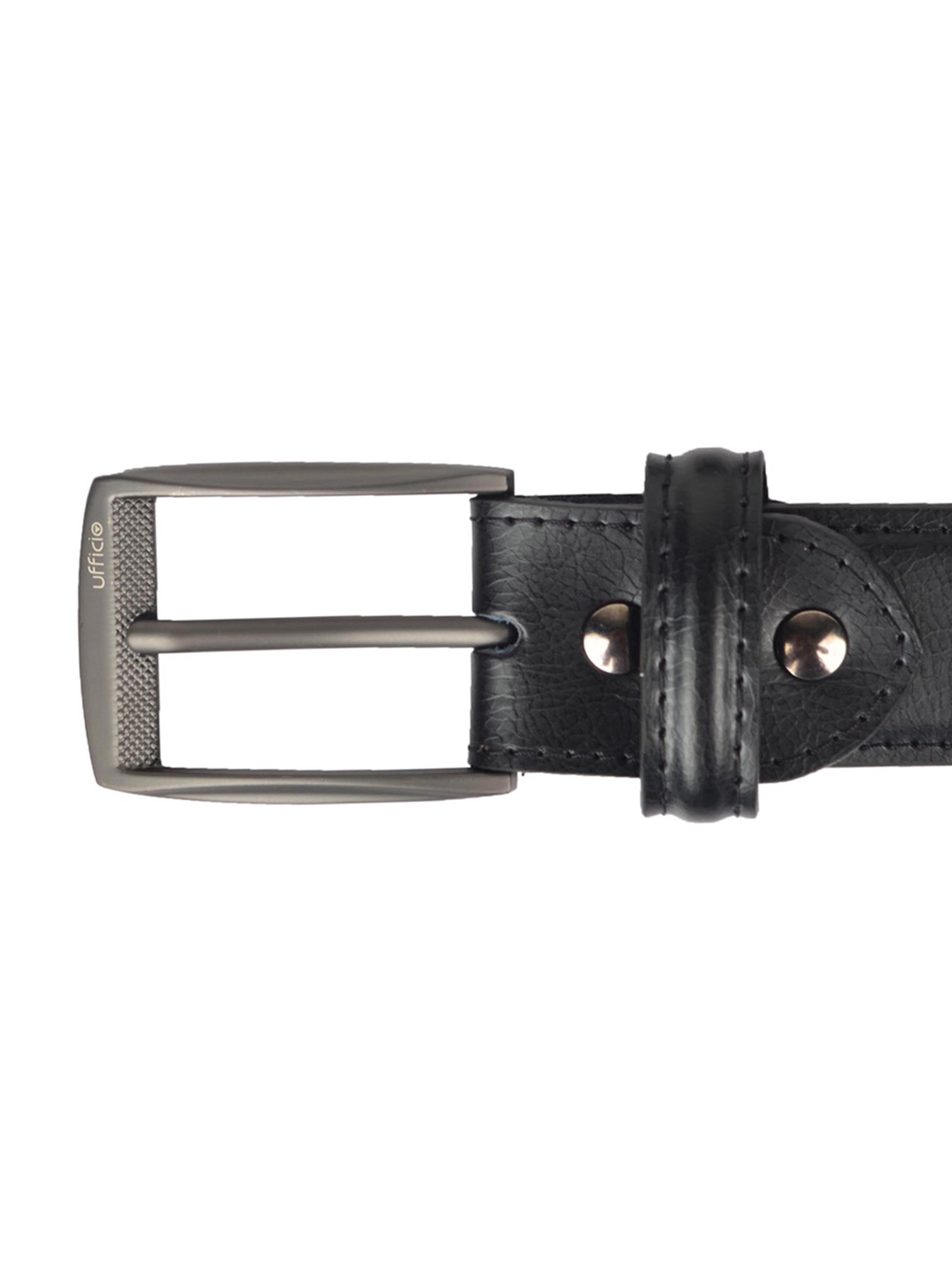 BULCHEE Black Leather Casual Belt for Men