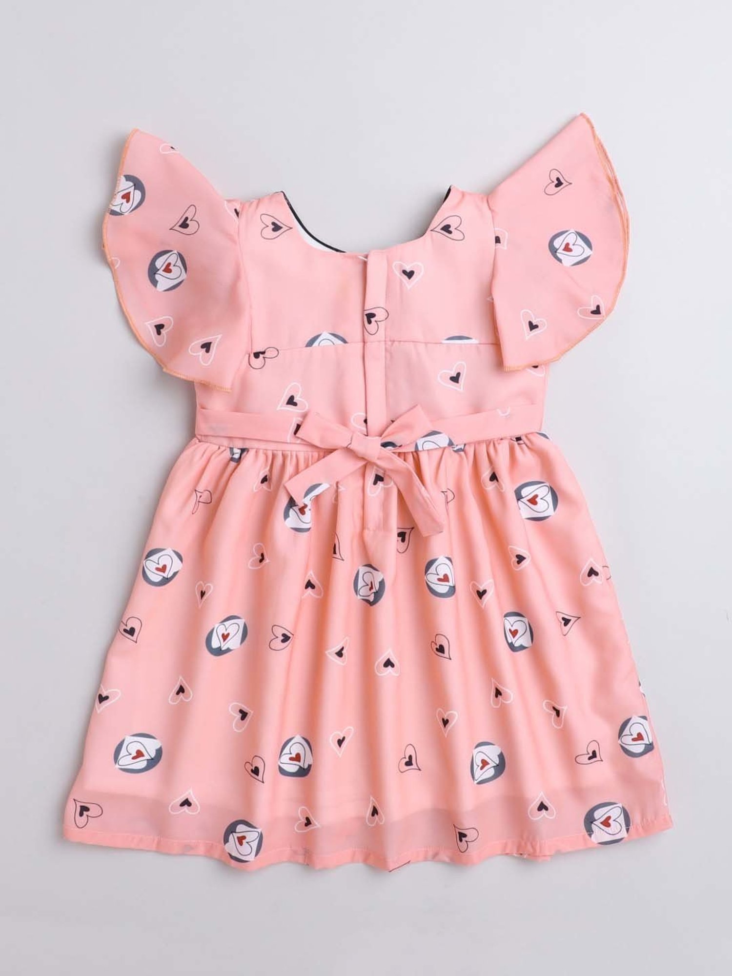 The Magic Wand Kids Peach Printed Dress