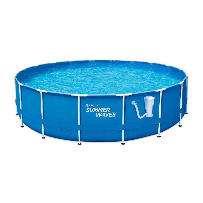 Summer Waves Active 10 Foot x 30 Inch Metal Frame Outdoor Backyard Above Ground Swimming Pool Set with Filter Pump, Type I Cartridge, and Repair Patch