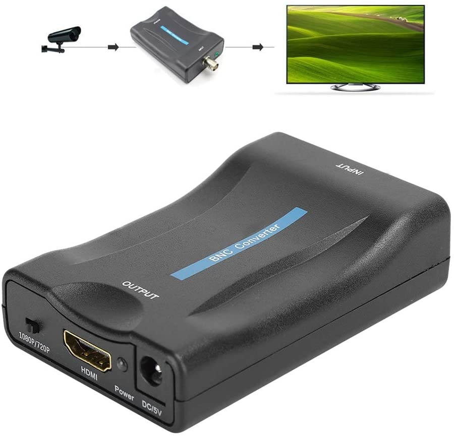 SOONHUA BNC to HDMI Video Converter with Audio Jack BNC Adapter for Cameras DVRs Supports 720P/1080P Output