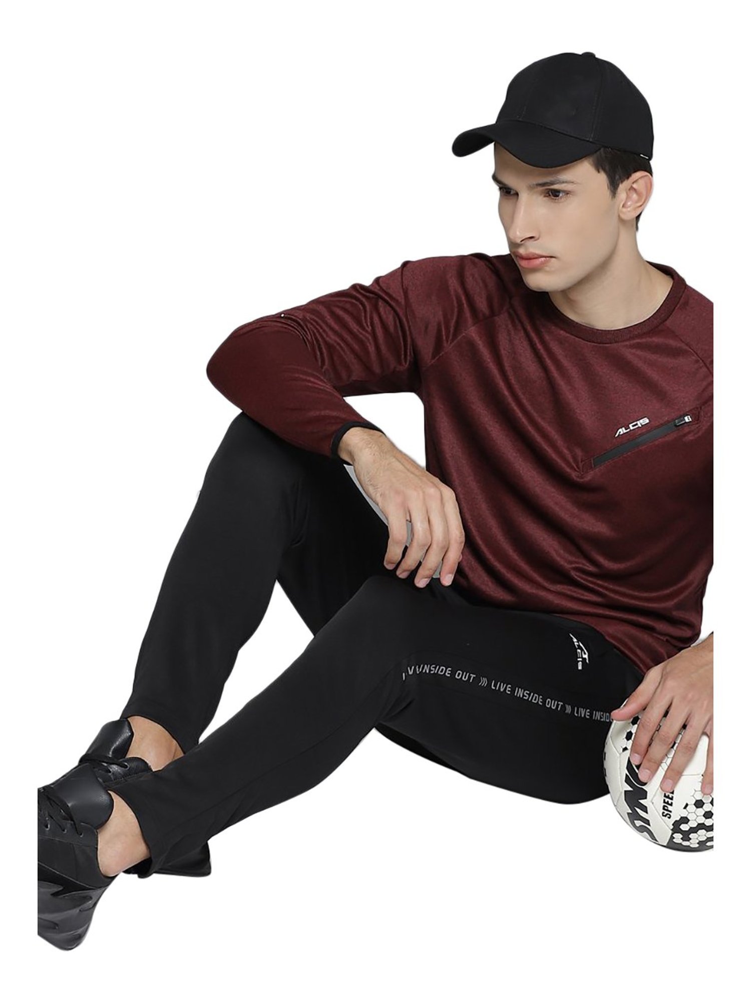 ALCIS Maroon Round Neck Sweatshirt