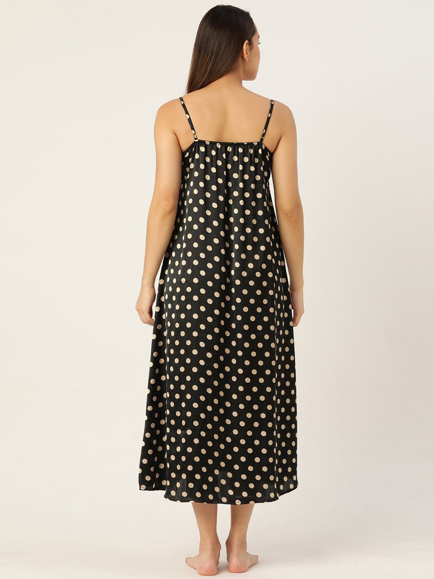 Ms.Lingies Black Printed Nighty