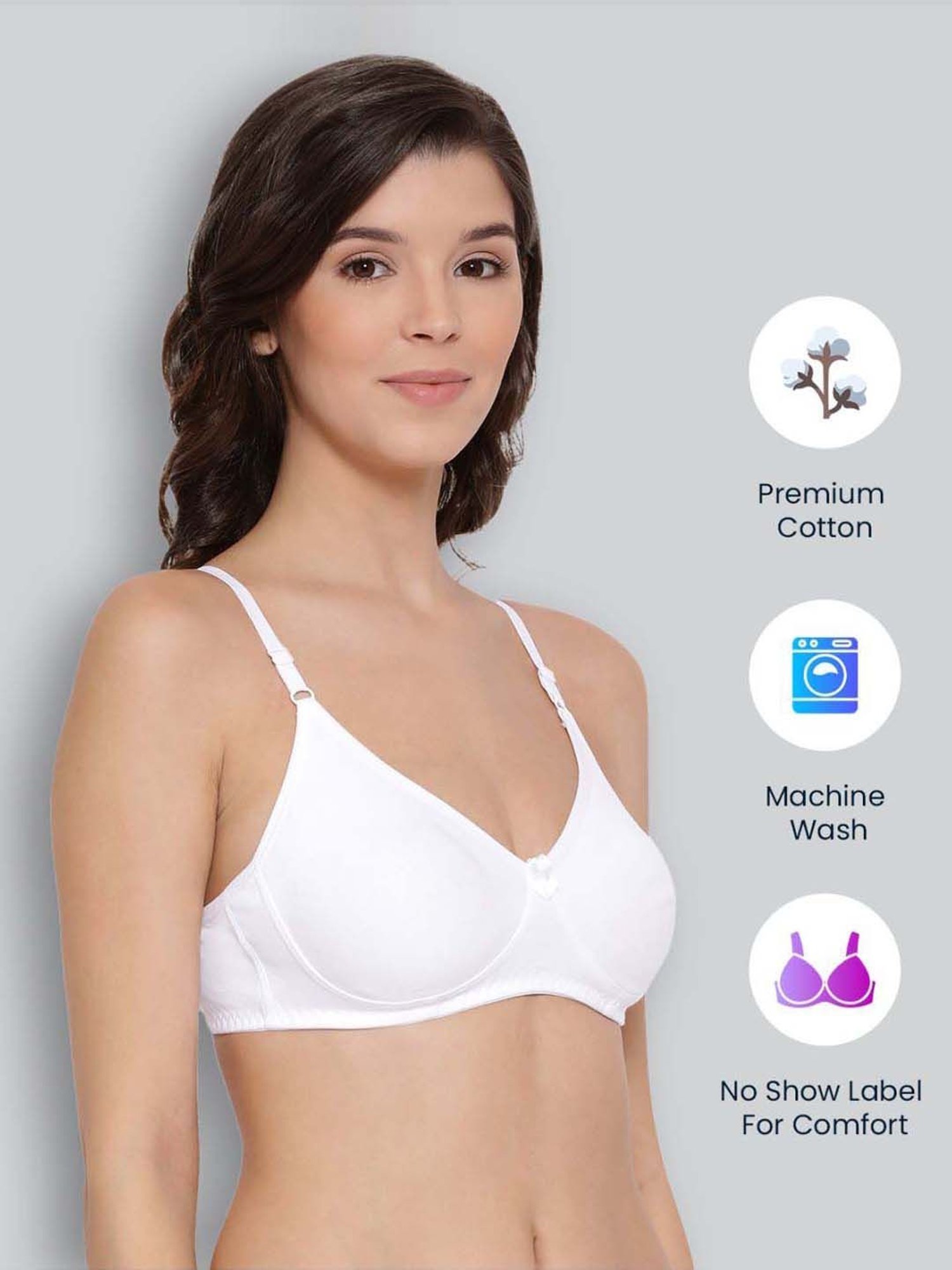 Lyra White Cotton T-Shirt Bra