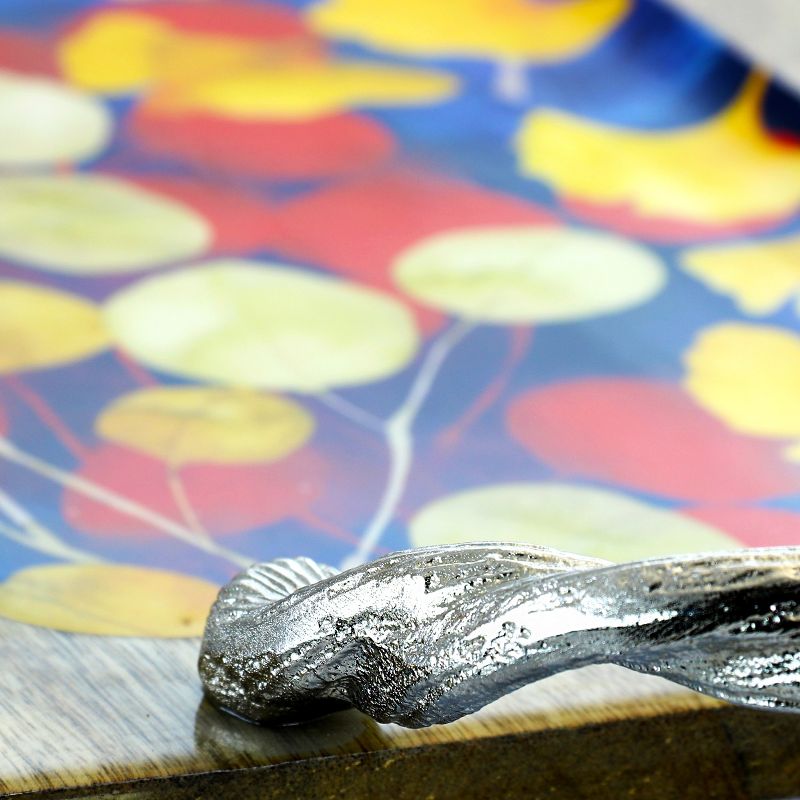 Gibson Elite Philomena 22 Inch Enamel On Wood Rectangle Serving Tray