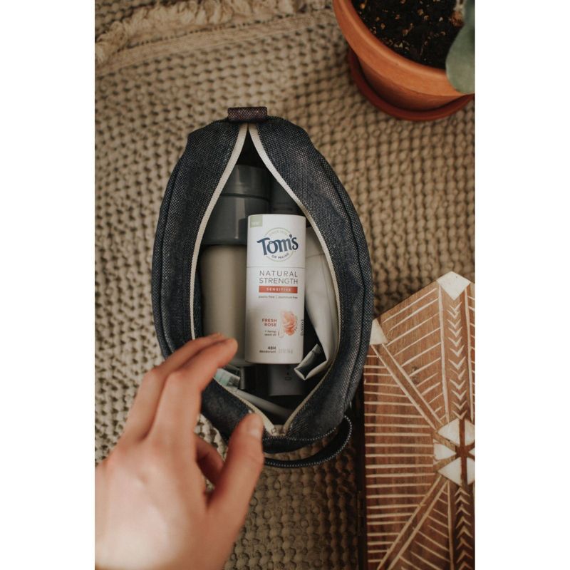 Tom's of Maine Natural Strength Plastic-Free Deodorant with Hemp Seed Oil, Fresh Rose  - 2oz