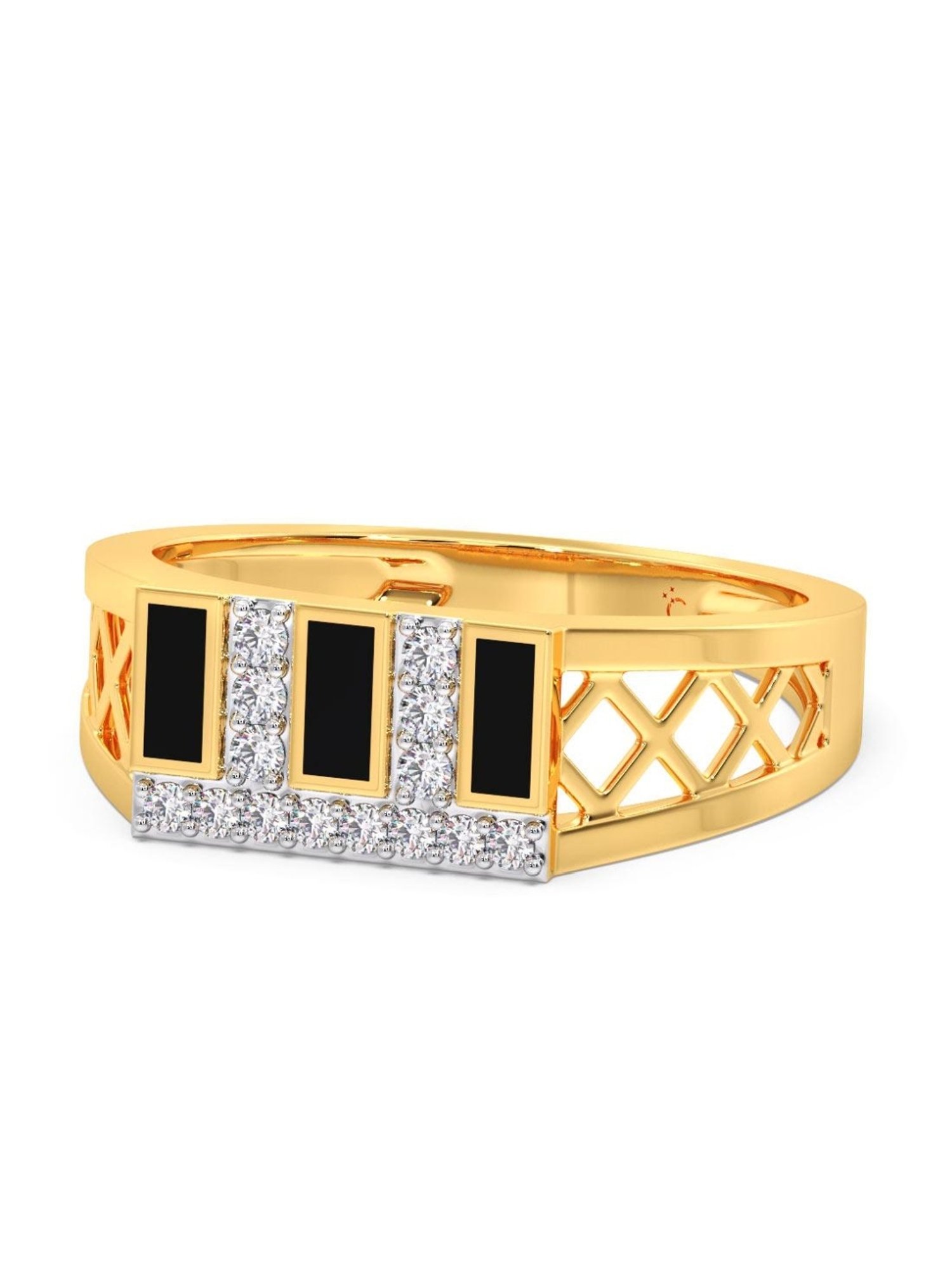 Candere by Kalyan Jewellers 18k Yellow Gold & Diamond Ring for Men