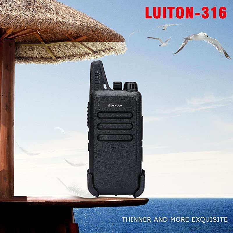 Talkies LT-316 GMRS Outdoor Camping Hiking Hunting Uhf Mini Talkies 3 Watts Output 5-10 Miles Range Micro USB Charging Amateur Two Way Radio (Pair) (Black)