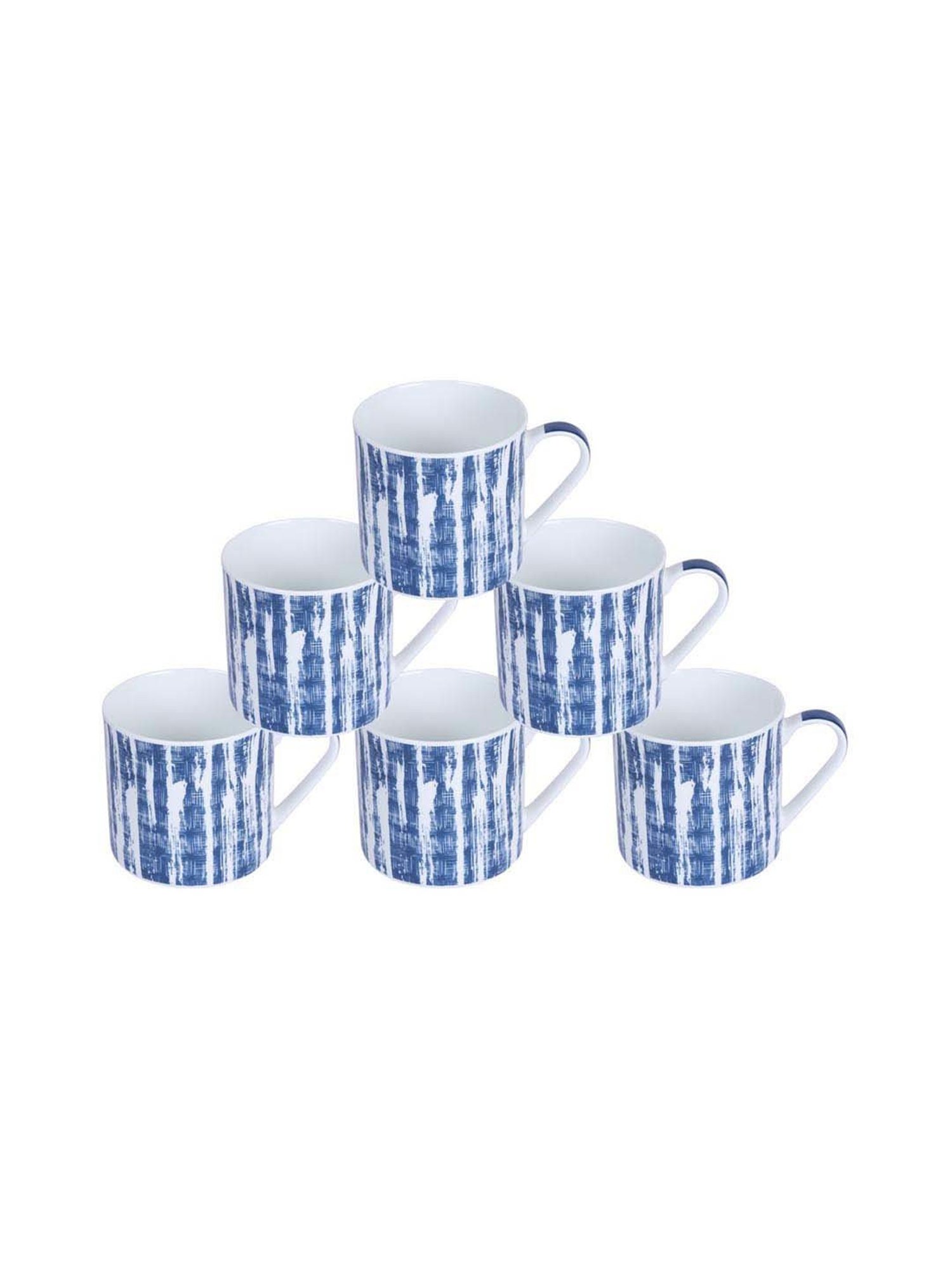 Goodhomes Blue Bone China Coffee Mugs (220 ml) - Set of 6