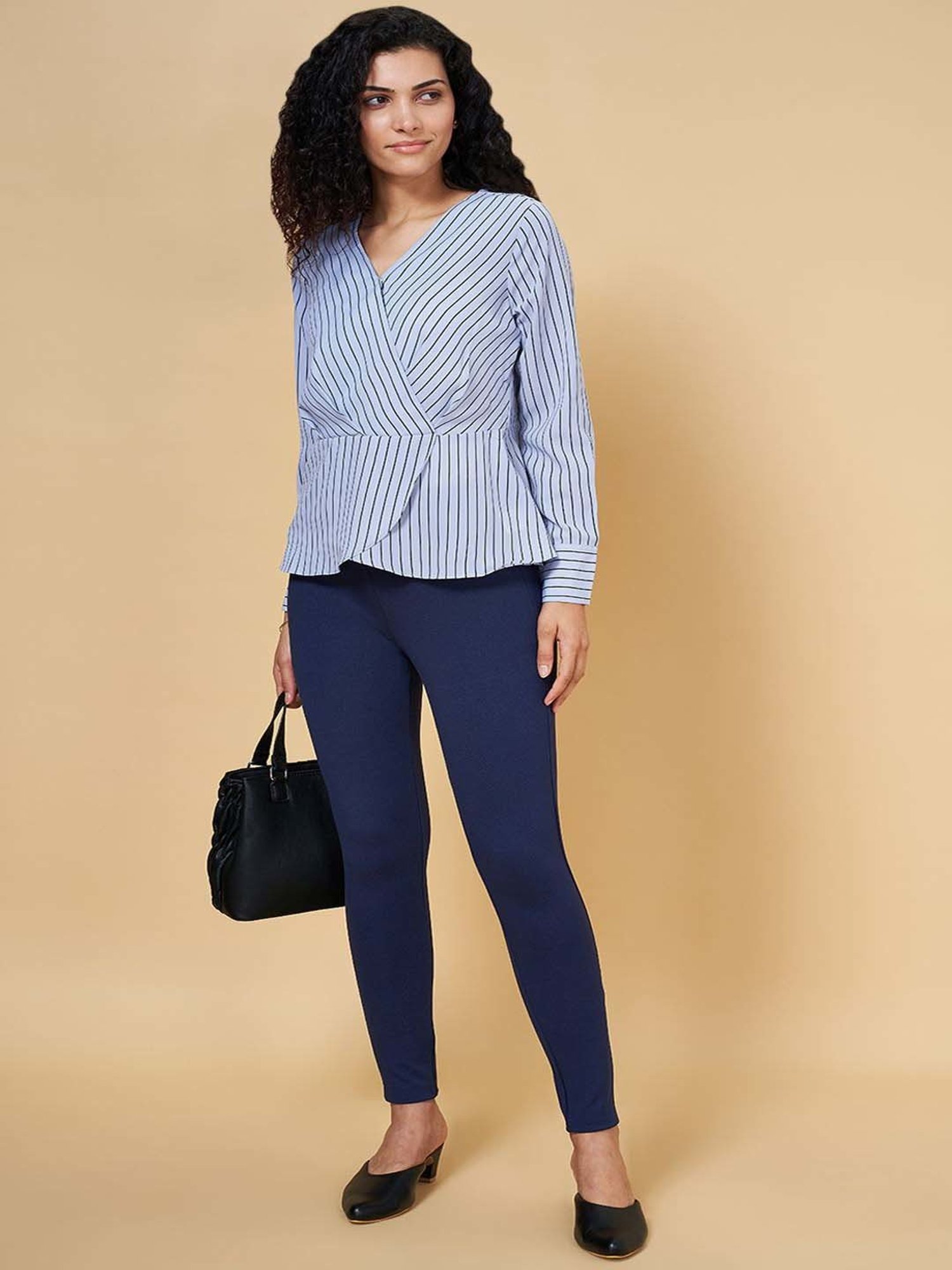 Annabelle by Pantaloons Blue Striped Top