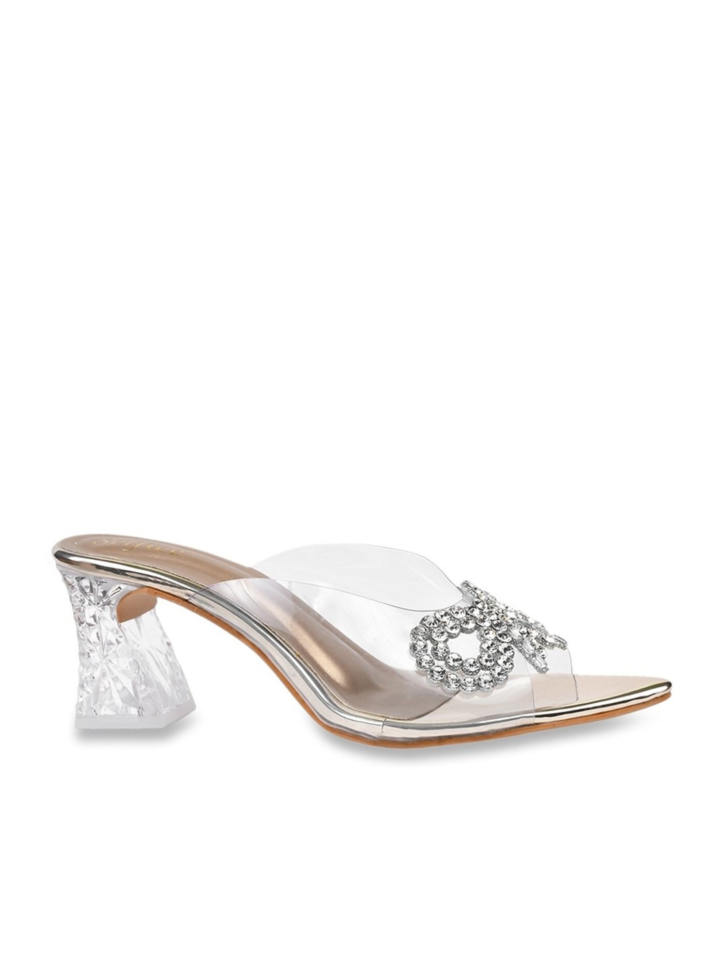 The White Pole Women's Golden Casual Sandals