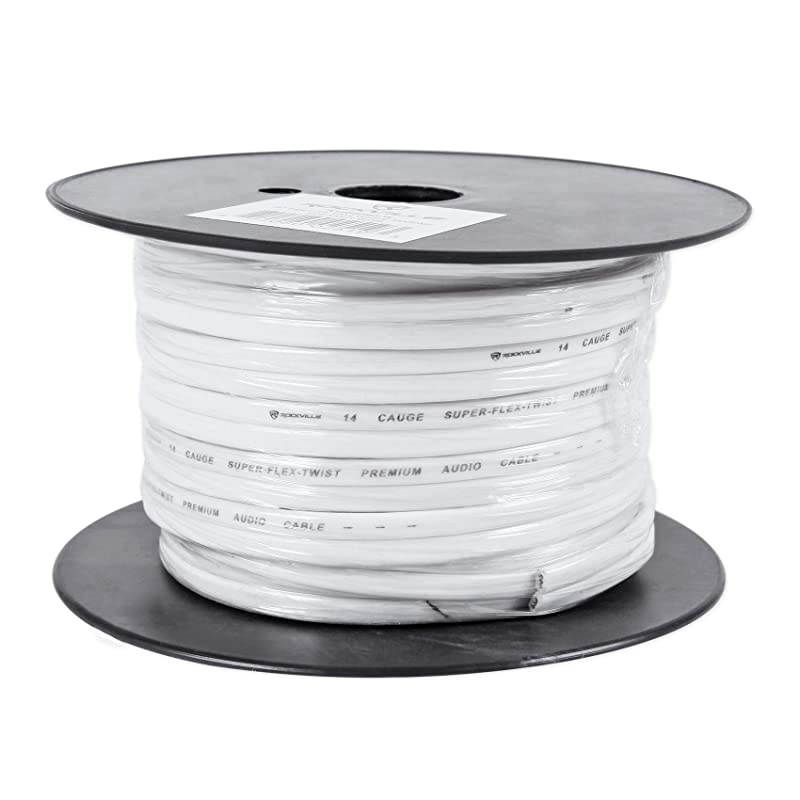 R14G50MSW 50 Foot Spool Marine Waterproof 14 AWG Speaker Wire White