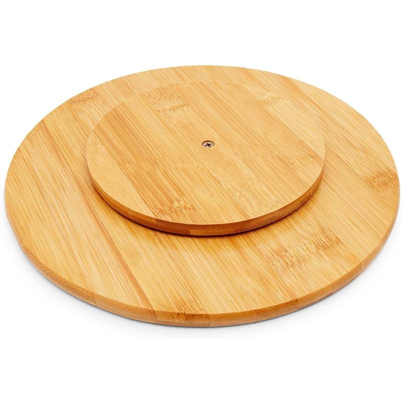 Farmlyn Creek Bamboo Turntable for Kitchen Cabinet, 2-Tier Organizer (10 x 7 Inches)