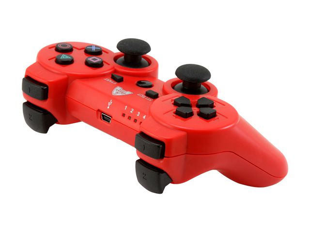 CHENGDAO PS3 Controller 2 Pack Wireless Dual Shock Gamepad for Sony Playstation 3 with Charging Cord (Black + red )