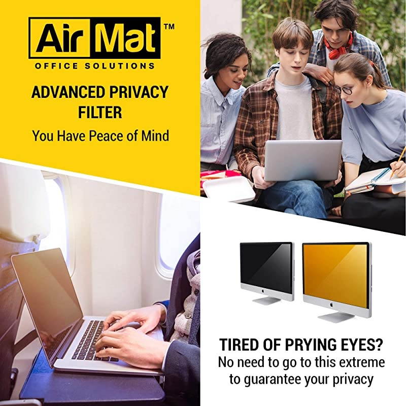 23 inch Computer Privacy Screen Filter for Widescreen Computer Monitor - 16:9 Aspect Ratio - Premium Gold - Reversible Anti-Glare Protector - Privacy for Data Confidentiality by