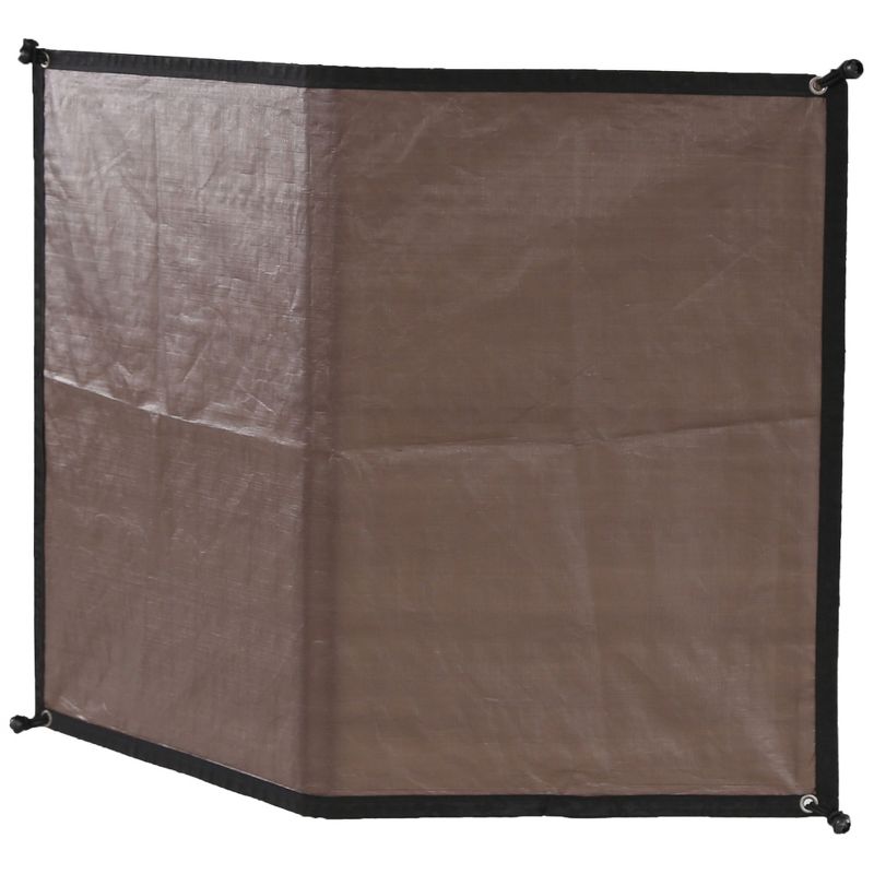 Advantek Pet 23345 Gazebo Outdoor 5 Foot Wide Sun Shade Reversible Weatherproof Dog Kennel Cover Wall with 4 Inch Ball Tires, Brown